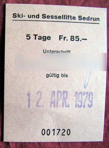 5-Tageskarte vom April 1979
