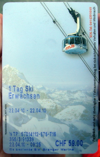 Tageskarte Engelberg, 22. April 2010
