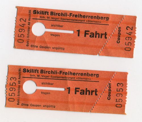Einseideln: Einzelfahrten Birchli-Freiherrenberg (Archiv [url=http://skilift-nostalgie.ch]Jakob Schuler[/url])
