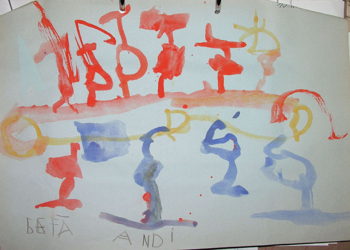 Skilift-Aquarell von ca. 1977 - man beachte die eigenwillige Perspektivenwahl
