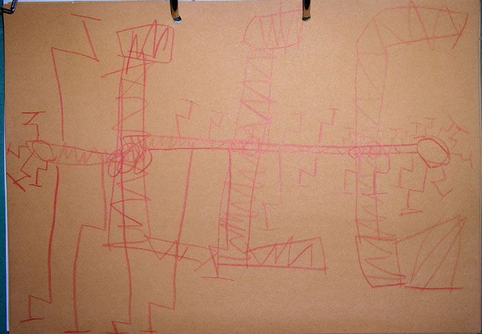 Sesselliftzeichnung aus dem Kindergarten, 1977
