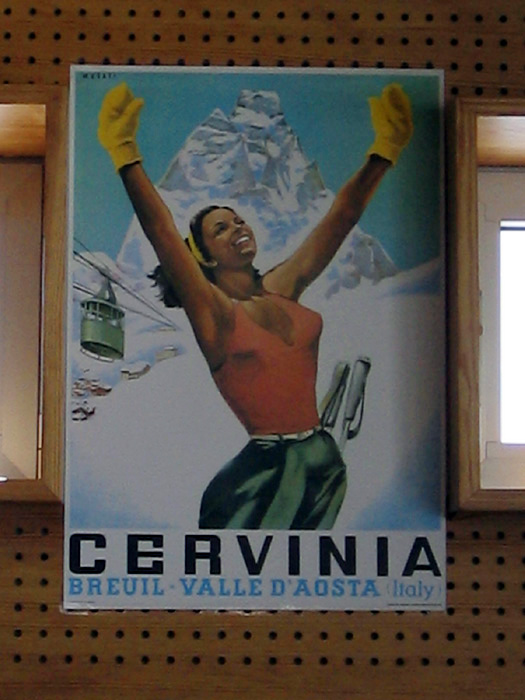 Plakat im Ristorante Rifugio Teodulo, Cervinia
