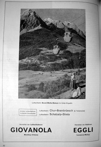 Giovanola-Werbung Gondelbahn Scuol (Nr.1/1956 - Februar)
