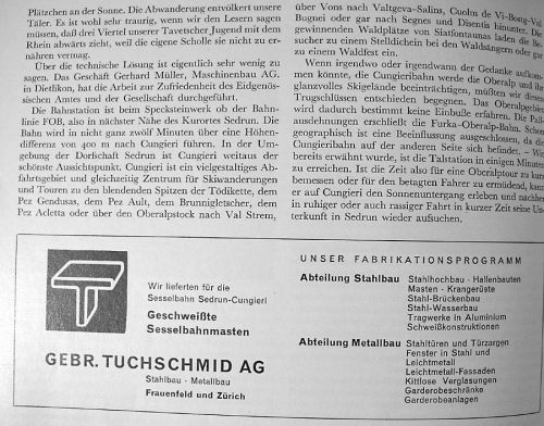 Zur Einweihung aus der Terra-Grischuna-Nummer 6/1956 (Dezember), Seiten 13/14
