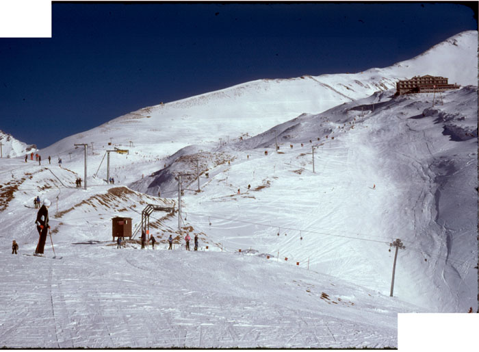 Torrent, Schwalbennest-Lift (Von Roll) und Rinderhütten-Tellerlift (Borer), Dezember 1978 oder 1979
