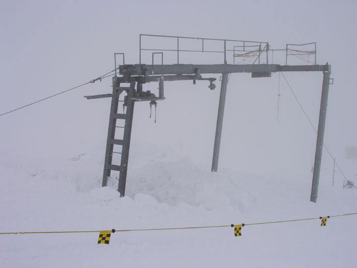 Plateau Rosa im Nebel, April 2005
