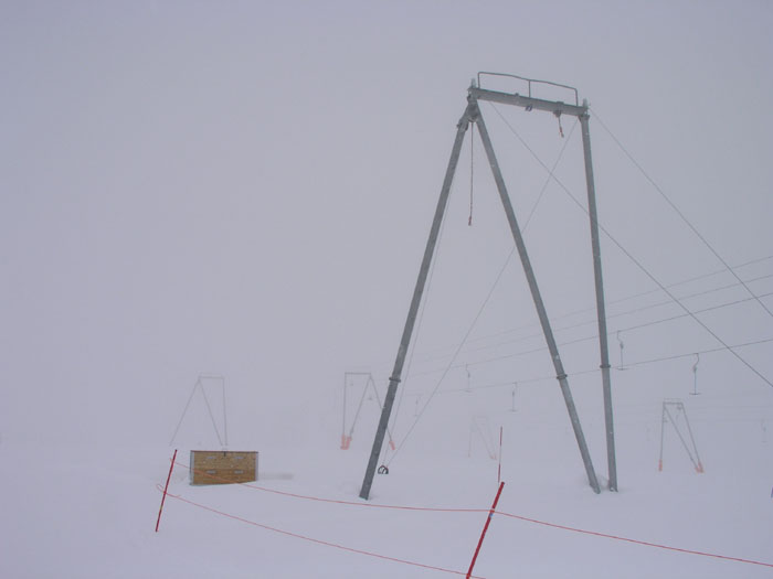 Plateau Rosa im Nebel, April 2005
