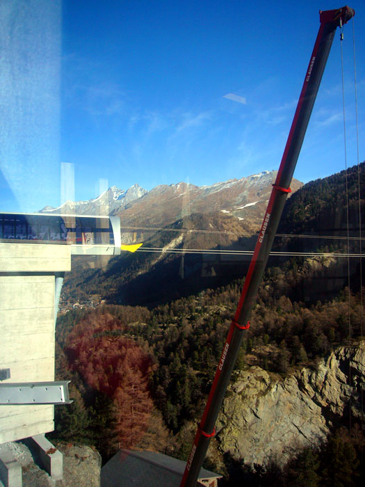Bau der neuen Gondelbahn Furi-Riffelberg (Furi, 28. November 2006)
