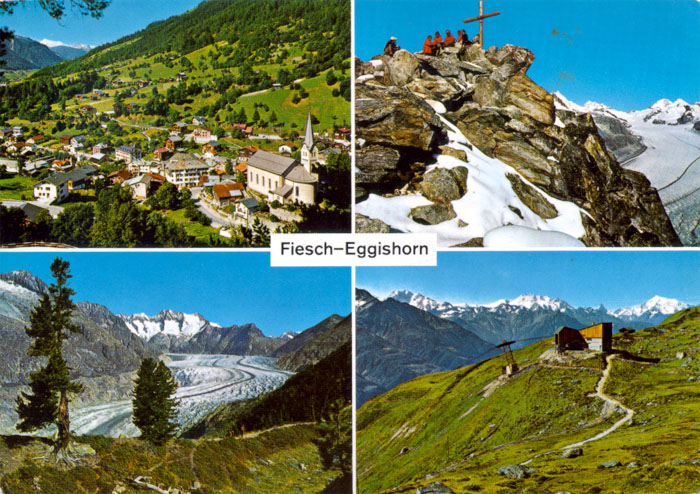 Postkarte Fiesch-Eggishorn, gestempelt 1970 (Photo Klopfenstein, Adelboden)
