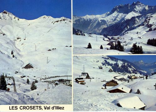 Postkarte Les Crosets-Illiez, ca. 1970er-Jahre (Archiv [url=http://skilift-nostalgie.ch]Jakob Schuler[/url])
