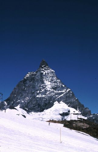 Matterhorn; Bergstation Skilift Theodul (heute eine WSO-4er-Sesselbahn), Juli 1982 (Foto: intermezzo)
