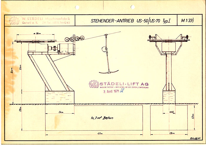 Umlenkstation US-50/US-70, datiert 13.6.68 und 2.4.1971 (Archiv Bergbahnen Sedrun) - Allg. PDF-Downloads zu WSO: [url=http://www.jacomet.ch/themen/skilift/download/wso-gehaenge-prospekt.pdf]Gehängeprospekt (ca. 1979), 1.8 MB[/url] / [url=http://www.jacomet.ch/themen/skilift/download/wso-1974-gehaenge-flyer.pdf]Skilift-Flyer (ca. 1974)[/url], 602 KB / [url=http://www.jacomet.ch/themen/skilift/download/wso-lift-flyer.pdf]Skilift-Flyer (ca. 1979)[/url], 425 KB 
