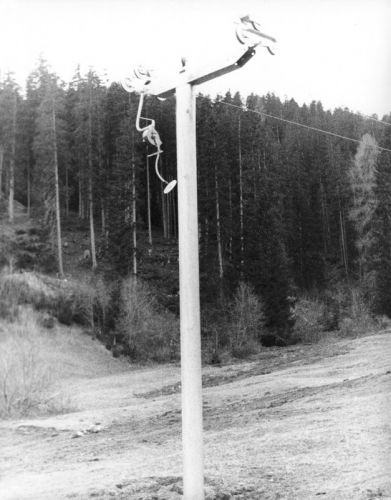 Skilift Pradafänz Churwalden 1973-74, ca. Anfang 1970er-Jahre; die Stützen bestehen noch heute (2008)
