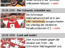 SFV am Träumen: www.football.ch / 27. Juni 2006, 11.40 Uhr
