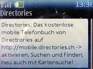 Directories schickt unerwünschte Kurzmitteilungen (vom 2. Oktober 2006)