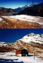 18. Dezember 1994 in Sedrun: Nicht gerade perfekte Skiverhältnisse - Klicken für grosse Fassung