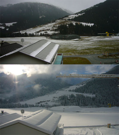 Zwischen den Bildern liegen keine 24 Stunden... Sedrun am 8./9. Dezember 2006