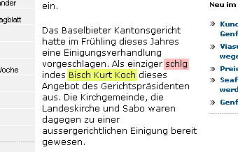 Bisch e bitz e Bitch? espace.ch (12.7.2007 / Hervorherbung JacoBlök)