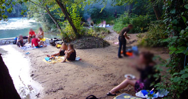 Bern, Elfenau, an der Aare, Rauchschwaden, 16. Juli 2007