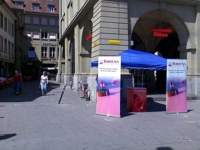 Kornhausplatz: Stände an der Ecke machen die Einfahrt noch schwieriger