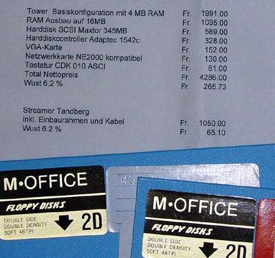 Offerte für einen "Personal Computer", wie das damals hiess (ca. 1990)