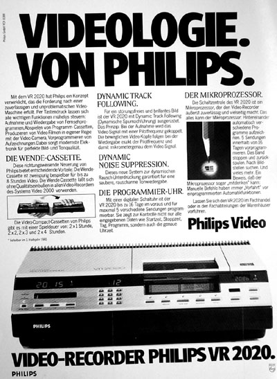 Werbung für den Philips VR2020 (Video VIS 5/1981) - Klicken für grosse Fassung