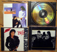 Meine ersten drei CDs: U2, Michael Jackson, Cock Robin (September 1987 - klicken für grössere Fassung)