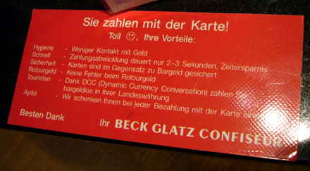 Bezahlen mit Karte wird forciert: Gut so! (Januar 2008)