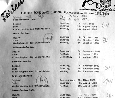 Länegre Ferien 1988/89 angestrichen...