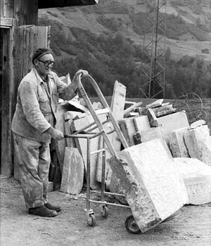 Gion Giusep Jacomet, Specksteinofenbauer, 1974