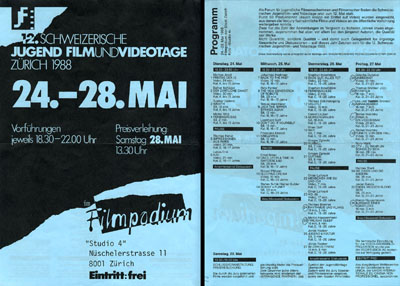 Programm der Jugendfilmtage 1988 (klicken für grössere Fassung)
