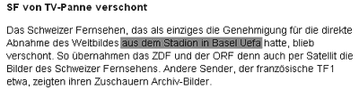 Wo bitte ist das Quartier Basel Uefa? (www.tagi.ch, 25.6.2008)